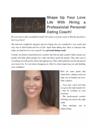 Get Easy And Affordable Personal Dating Coach Online