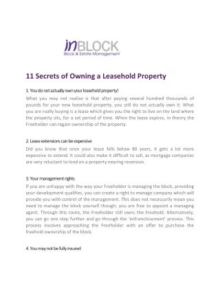 11 secrets of owning a leasehold property