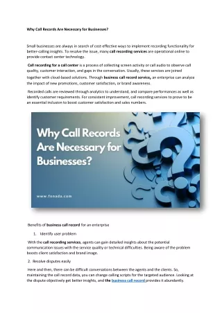 why call records are necessary for businesses
