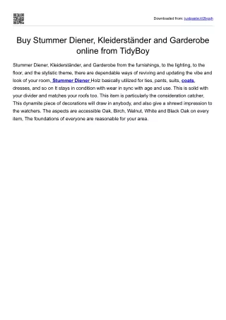 Buy Stummer Diener, Kleiderständer and Garderobe  online from TidyBoy
