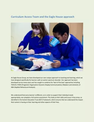 curriculum access team and the eagle house