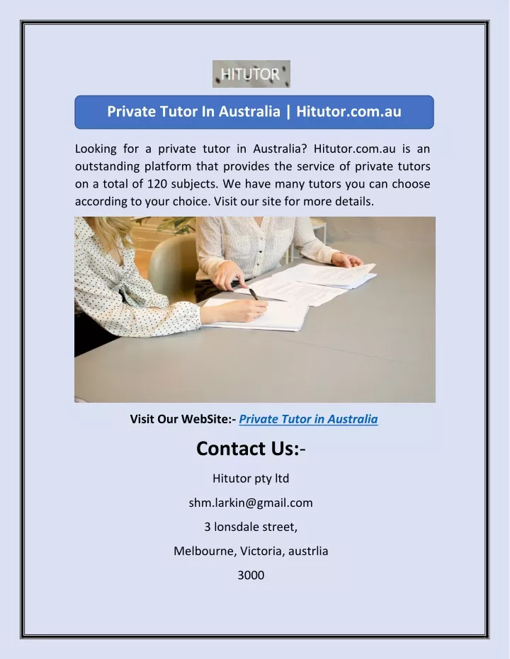 private tutor in australia hitutor com au