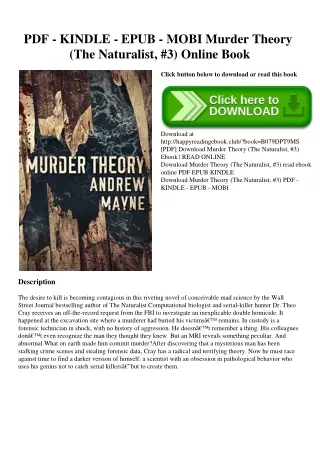 PDF - KINDLE - EPUB - MOBI Murder Theory (The Naturalist  #3) Online Book