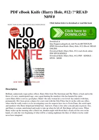 PDF eBook Knife (Harry Hole  #12) !^READ N0W#