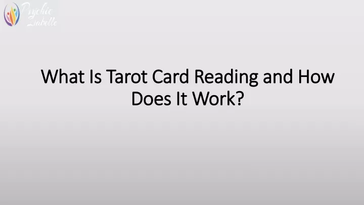what is tarot card reading and how does it work