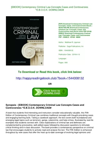 [EBOOK] Contemporary Criminal Law Concepts  Cases  and Controversies ^E.B.O.O.K. DOWNLOAD#