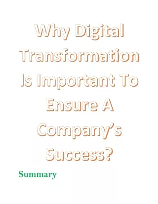 Why Digital Transformation Is Important To Ensure A Company’s Success