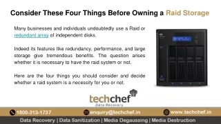 Consider These Four Things Before Owning a Raid Storage