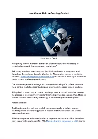 how can ai help in creating content