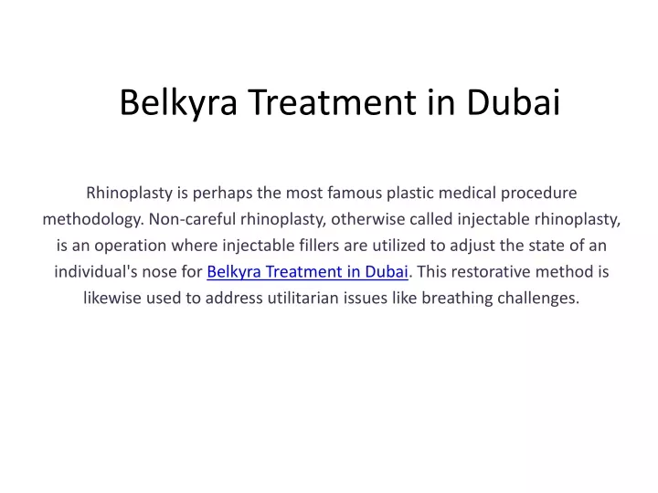 belkyra treatment in d ubai