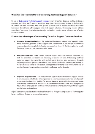 what are the top benefits to outsourcing