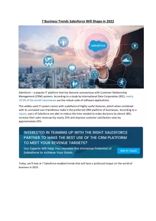 7 business trends salesforce will shape in 2022
