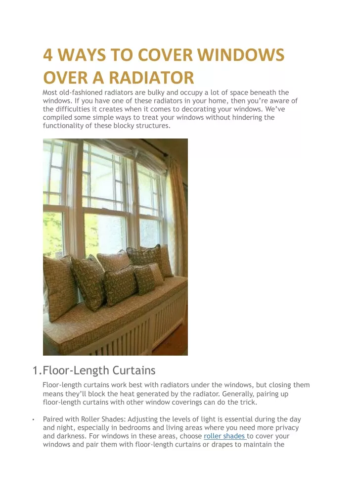 4 ways to cover windows over a radiator