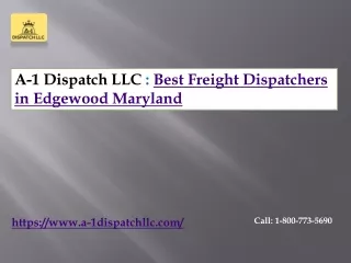 Freight Dispatchers In Edgewood, Maryland