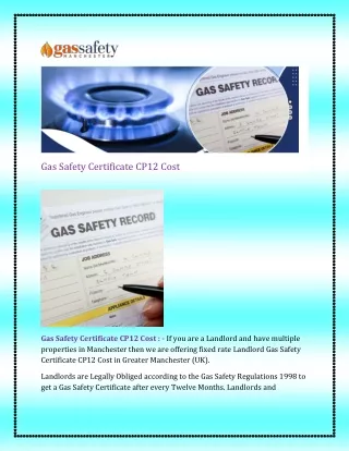 gas safety certificate cp12 cost
