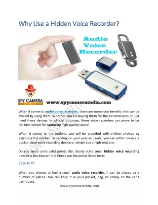 why use a hidden voice recorder why use a hidden