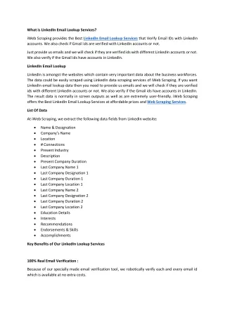 what is linkedin email lookup services