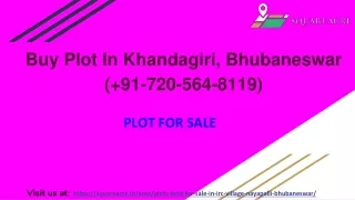 Buy land at a good price in Nayapalli, Bhubaneswar ( 91-720-564-8119)