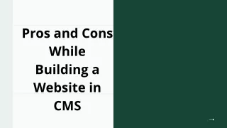 pros and cons while building a website in cms
