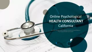 online psychological health consultant california