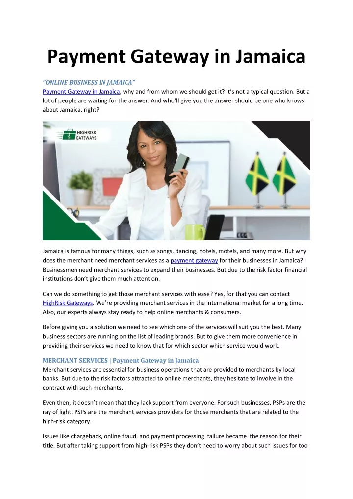 payment gateway in jamaica