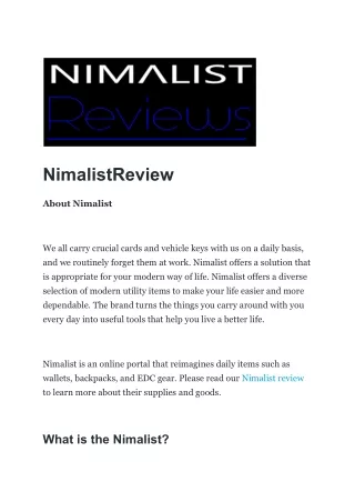 NimalistReview
