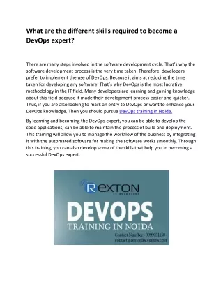 What are the different skills required to become a DevOps expert