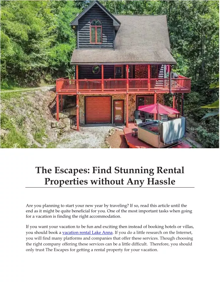 the escapes find stunning rental properties