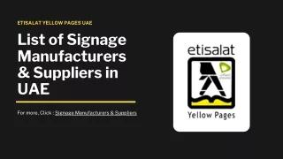 List of Signage Manufacturers & Suppliers in UAE