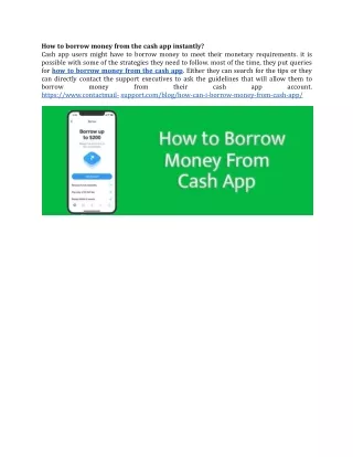 How to borrow money from the cash app instantly