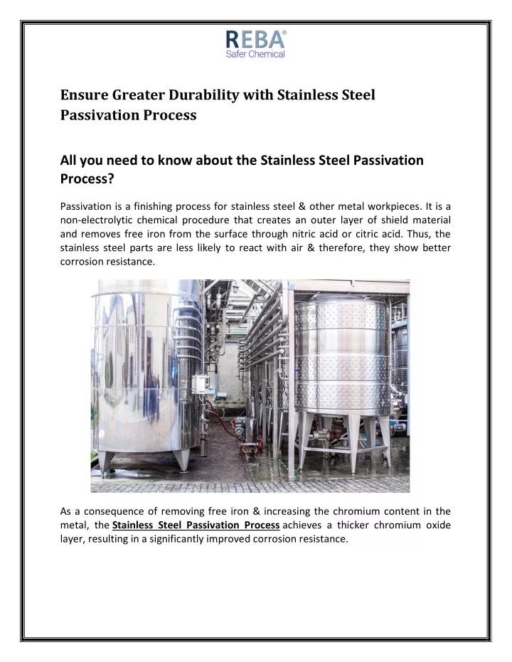 ensure greater durability with stainless steel