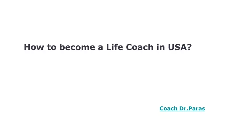 how to become a life coach in usa