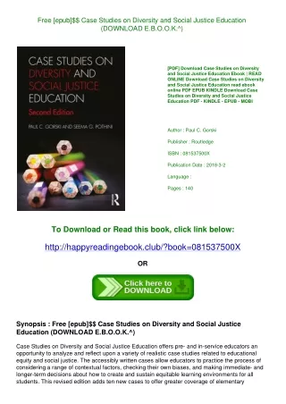 Free [epub]$$ Case Studies on Diversity and Social Justice Education (DOWNLOAD E.B.O.O.K.^)