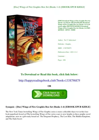 [Doc] Wings of Fire Graphix Box Set (Books 1-4) [EBOOK EPUB KIDLE]