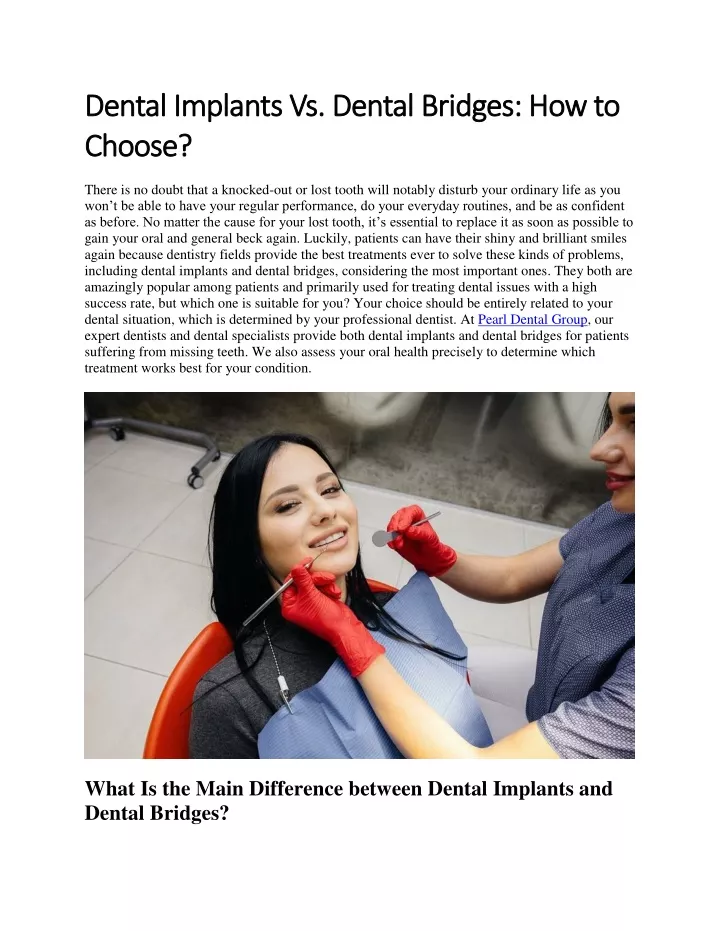 dental implants vs dental bridges how to dental