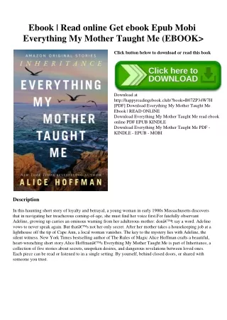 Ebook  Read online Get ebook Epub Mobi Everything My Mother Taught Me (EBOOK
