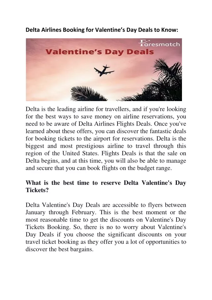 delta airlines booking for valentine s day deals