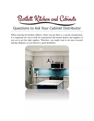 Questions to Ask Your Cabinet Distributor