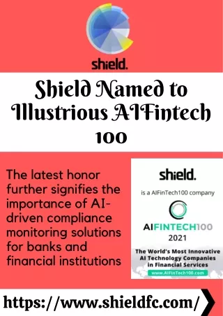 shield named to illustrious aifintech 100