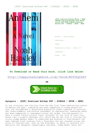 [PDF] Download Anthem PDF - KINDLE - EPUB - MOBI