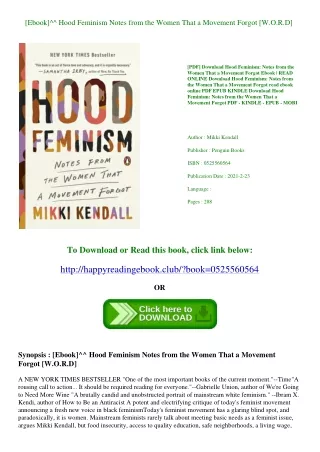 [Ebook]^^ Hood Feminism Notes from the Women That a Movement Forgot [W.O.R.D]