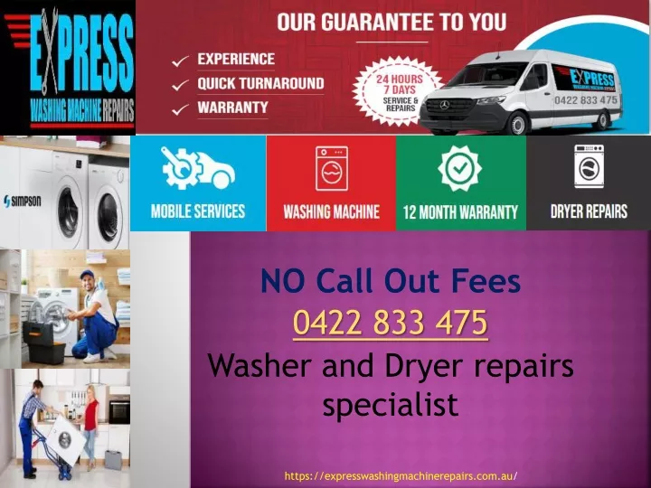 no call out fees 0422 833 475 washer and dryer
