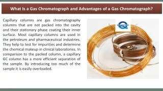 what is a gas chromatograph and advantages