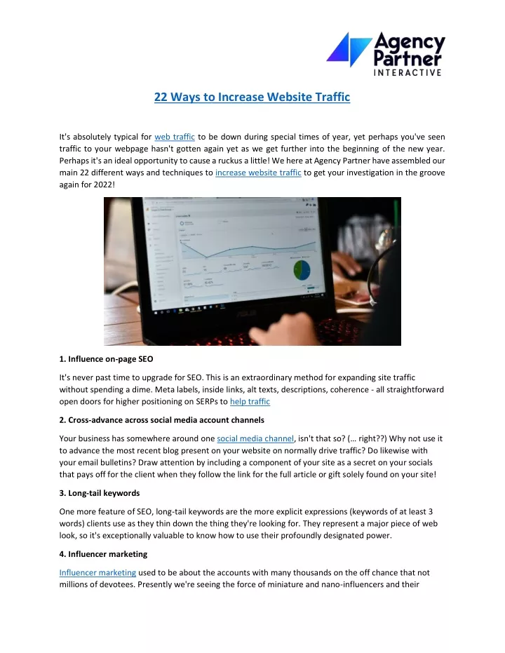22 ways to increase website traffic