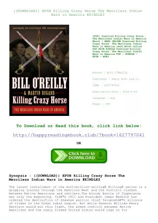 ((DOWNLOAD)) EPUB Killing Crazy Horse The Merciless Indian Wars in America #KINDLE$