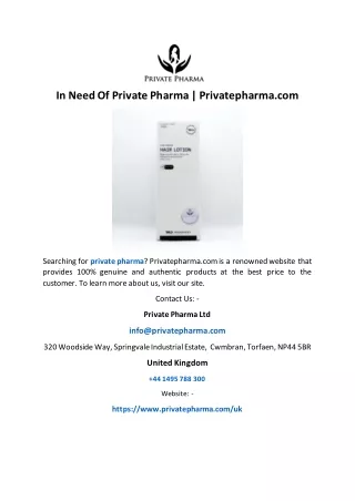 in need of private pharma privatepharma com