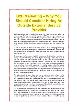 b2b marketing why you should consider hiring