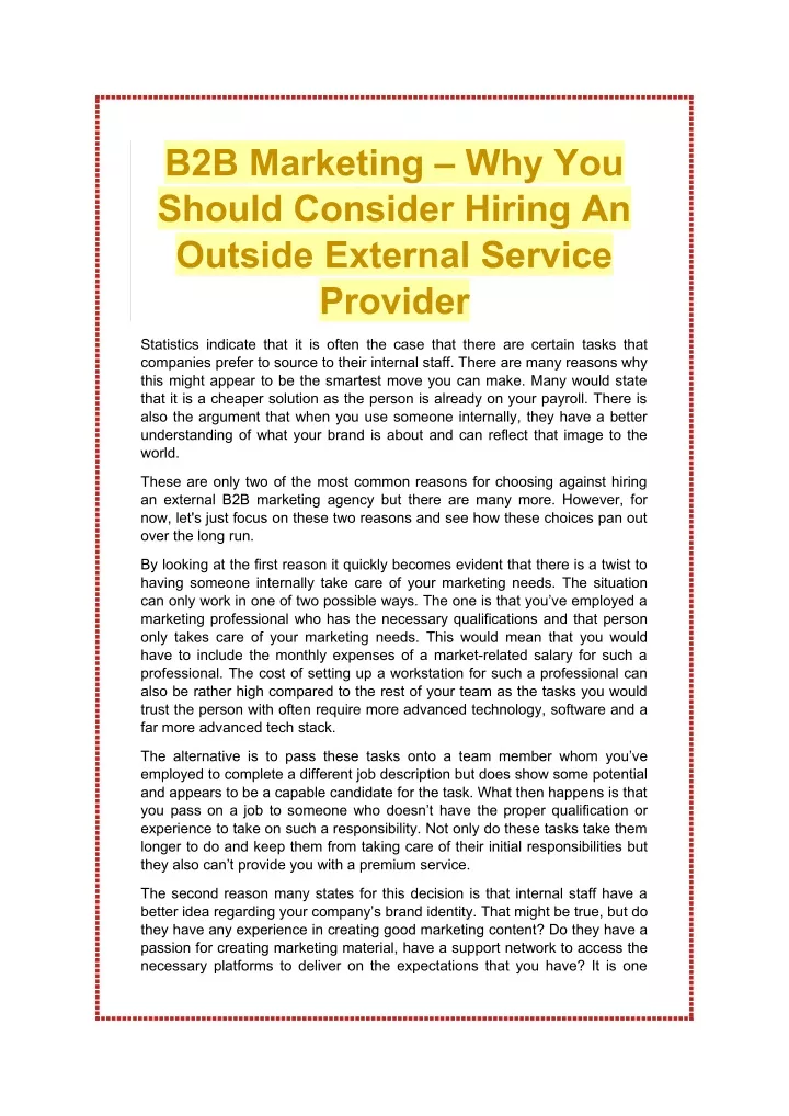b2b marketing why you should consider hiring