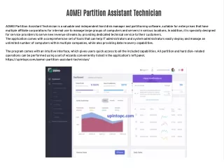 aomei partition assistant technician