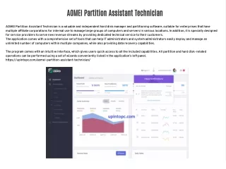 AOMEI Partition Assistant Technician